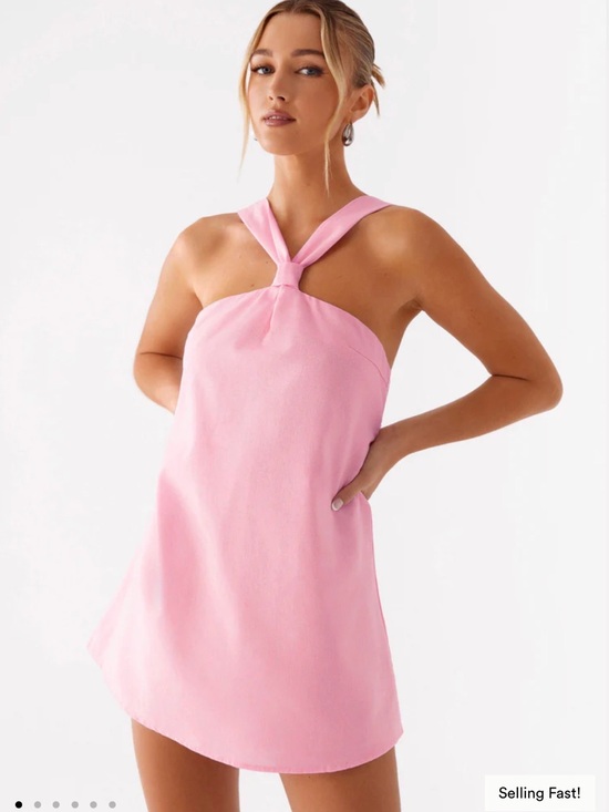Peppermayo Dresses & Skirts - Peppermayo Pink Knotted Halter Mini Dress💖 WORN ONCE